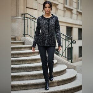 Designer Max Azria Sweater - crochet beautiful detailing, flattering shape